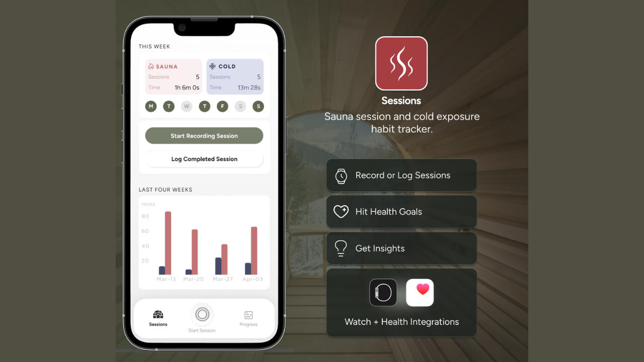 sauna session tracking app free in iOS app store